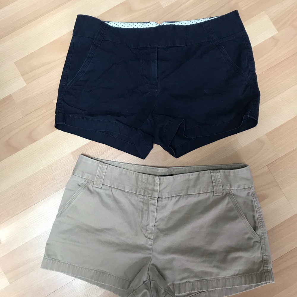 Vintage J.Crew Bundle Lot of 2 Shorts Navy and Tan size 8